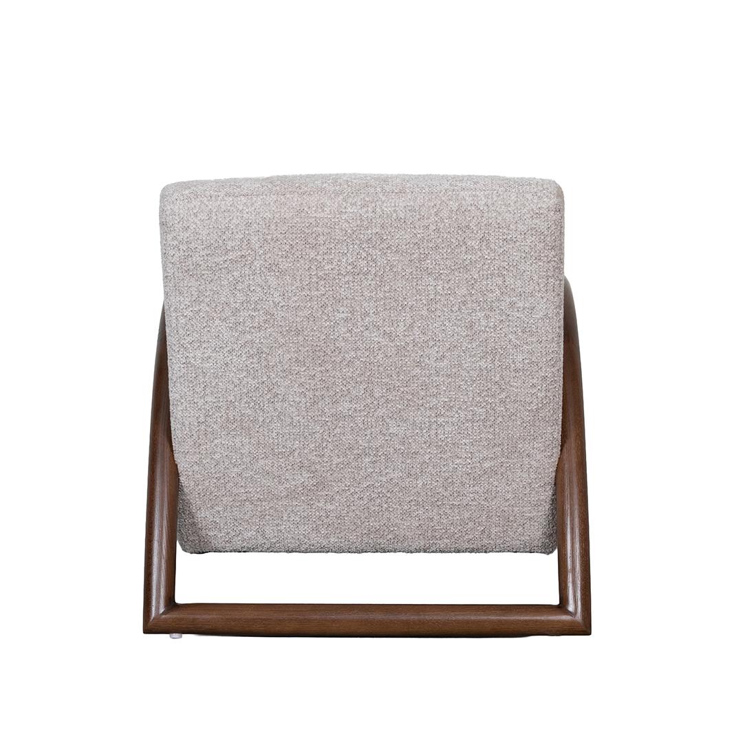  Fauteuil Viggo - Beige - Geweven - Walnoot Houten Frame afbeelding 5