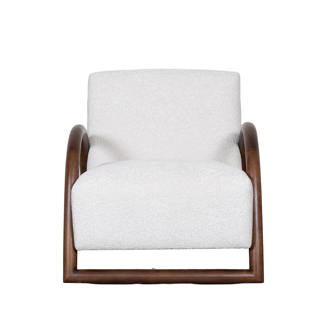 Fauteuil Viggo - Naturel - Geweven - Walnoot Houten Frame afbeelding 3
