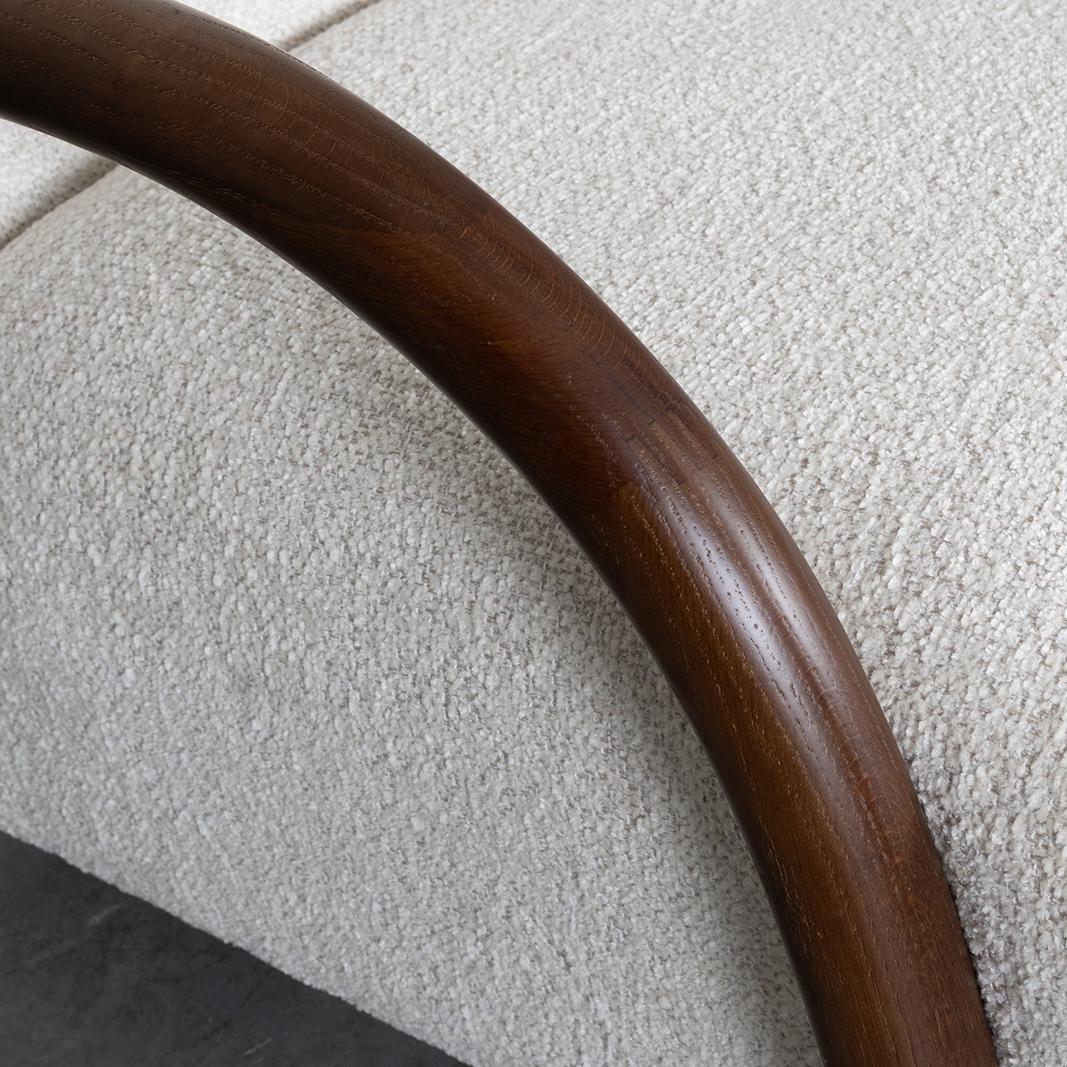  Fauteuil Viggo - Naturel - Geweven - Walnoot Houten Frame afbeelding 6