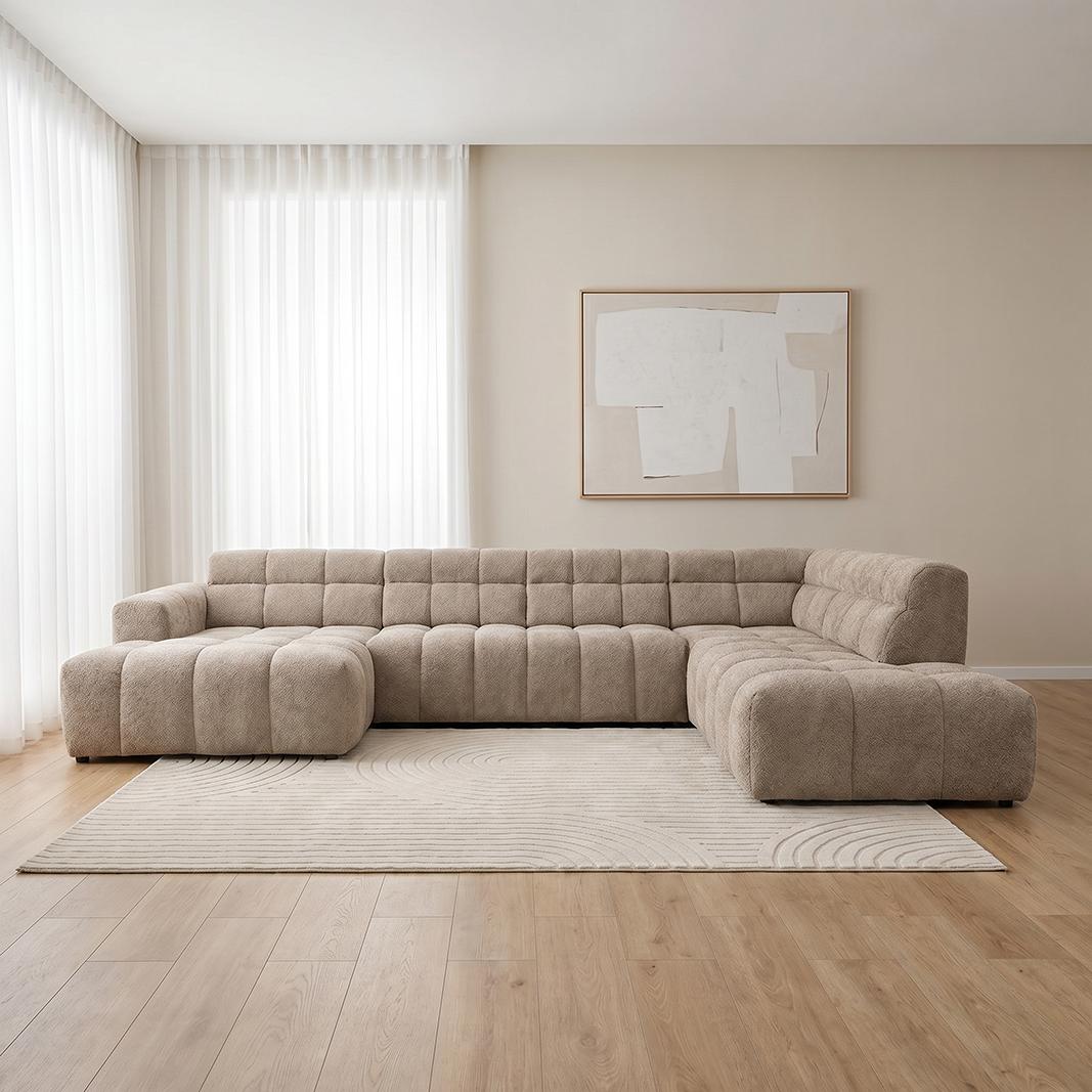  Hoekbank Luna - Taupe - Toro - U-Bank Rechts afbeelding 1
