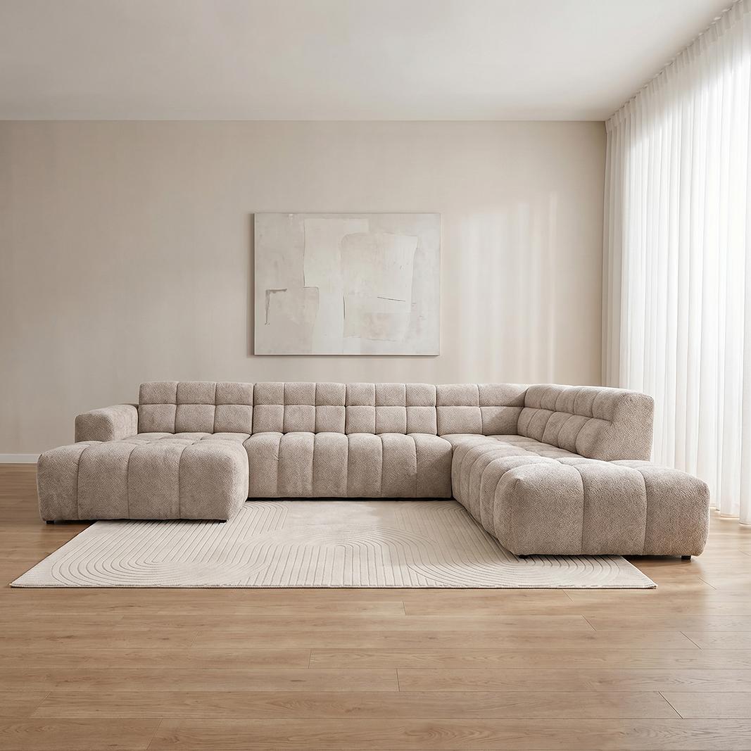  Hoekbank Luna - Naturel - Toro - U-Bank Rechts afbeelding 1