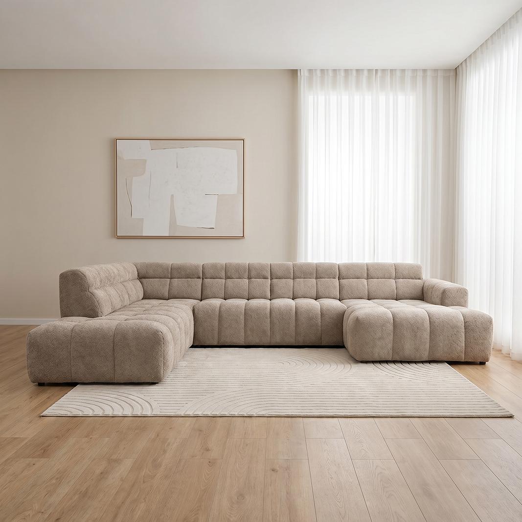  Hoekbank Luna - Taupe - Toro - U-Bank Links afbeelding 1