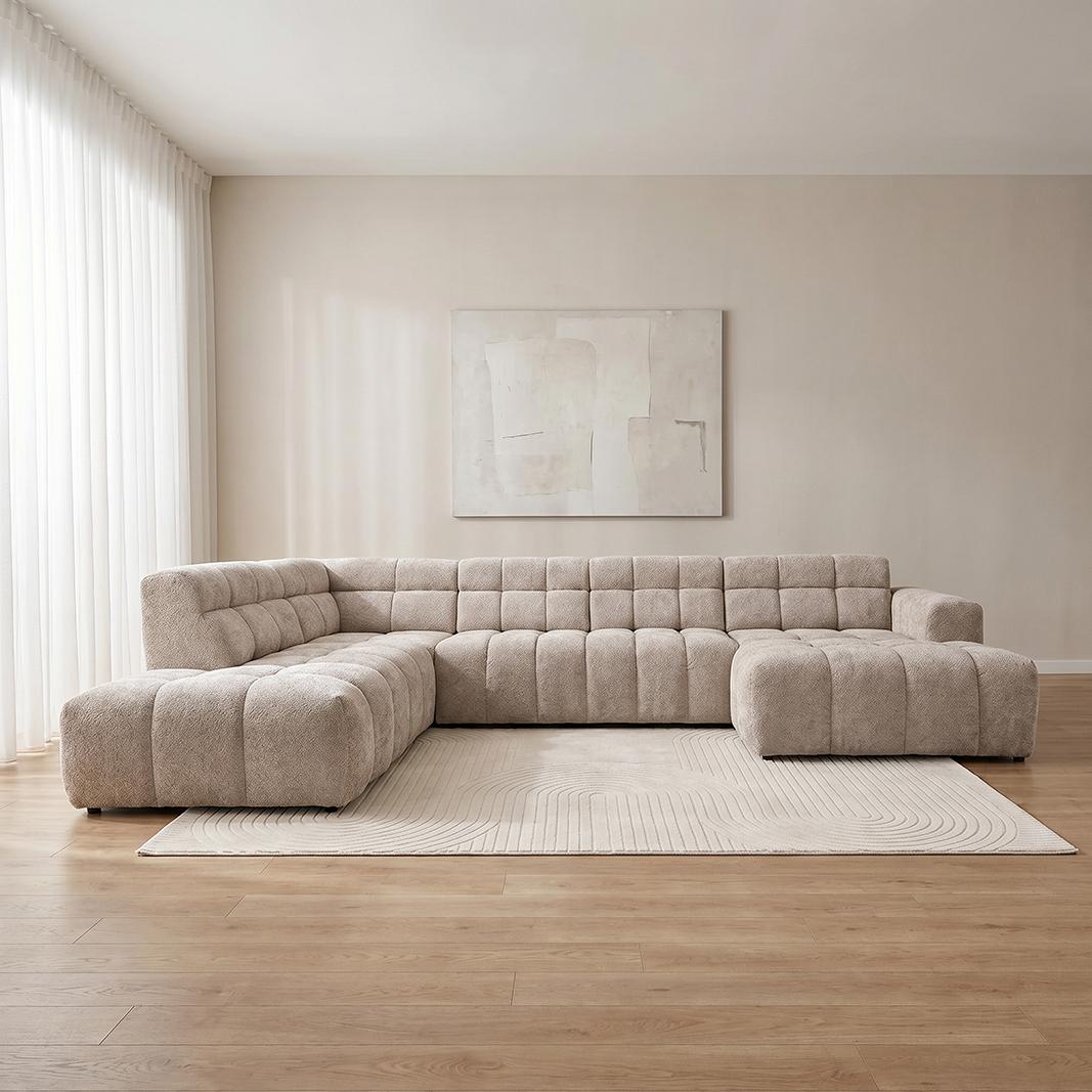  Hoekbank Luna - Naturel - Toro - U-Bank Links afbeelding 1