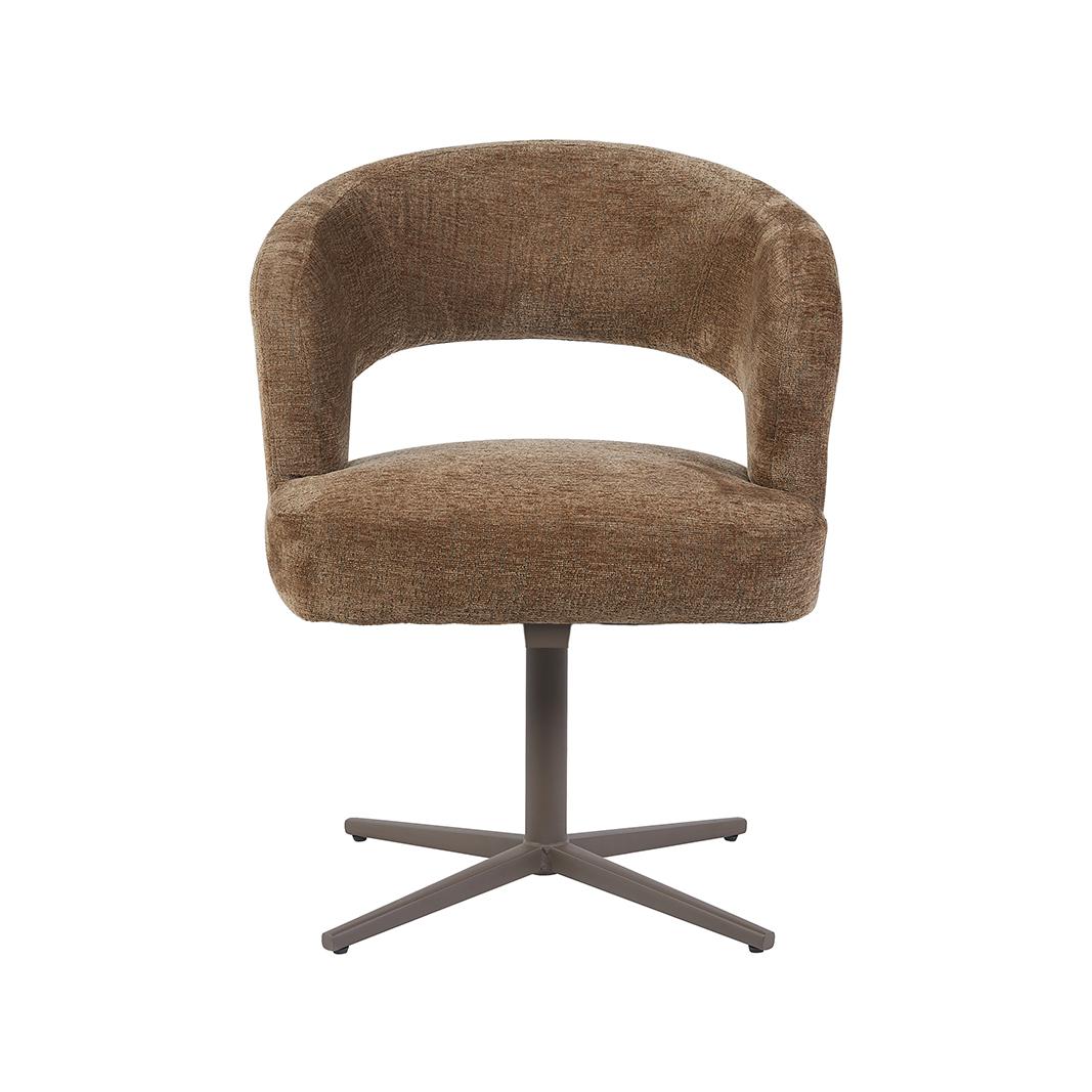  Eetkamerstoel Monaco - Taupe - Geweven - Taupe Metalen Frame afbeelding 3