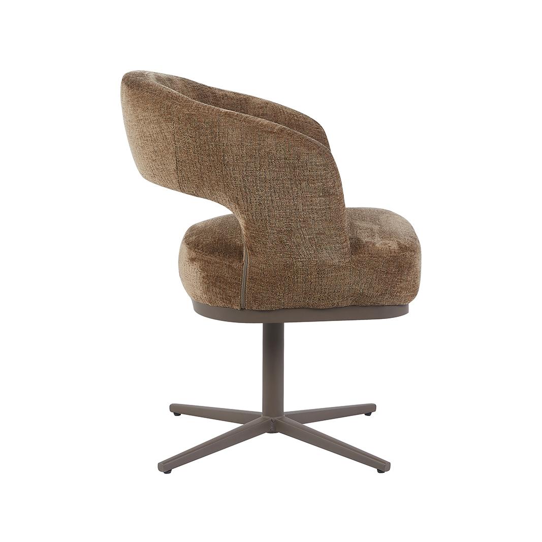  Eetkamerstoel Monaco - Taupe - Geweven - Taupe Metalen Frame afbeelding 4