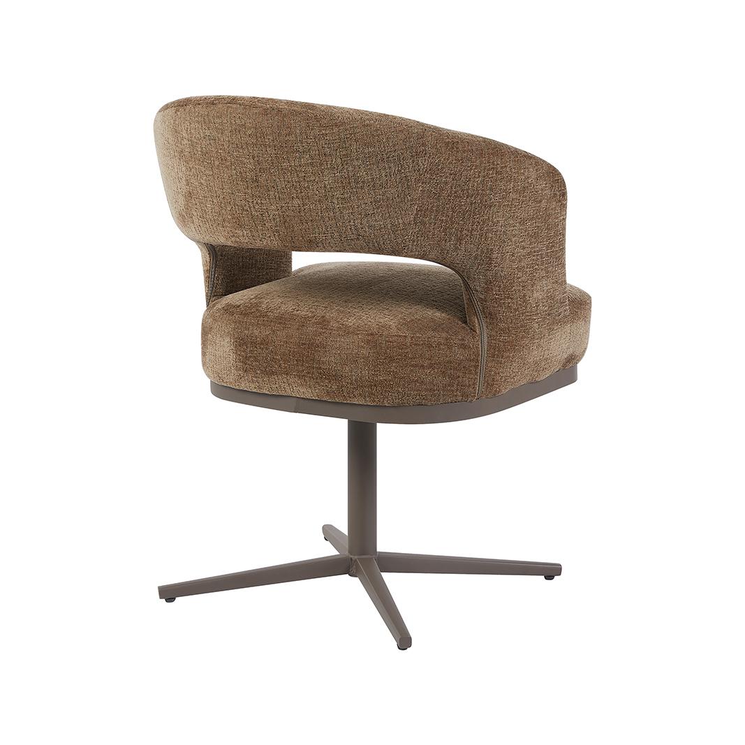 Eetkamerstoel Monaco - Taupe - Geweven - Taupe Metalen Frame afbeelding 5