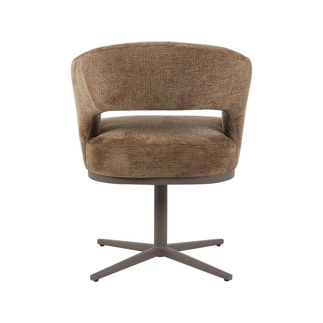  Eetkamerstoel Monaco - Taupe - Geweven - Taupe Metalen Frame afbeelding 6