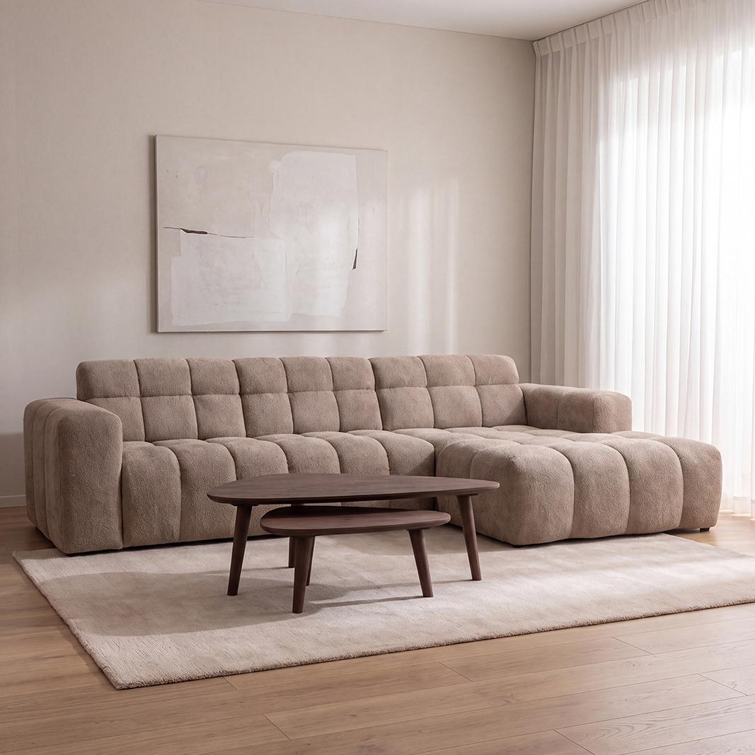  Hoekbank Luna - Taupe - Toro - Loungebank XL Rechts afbeelding 1