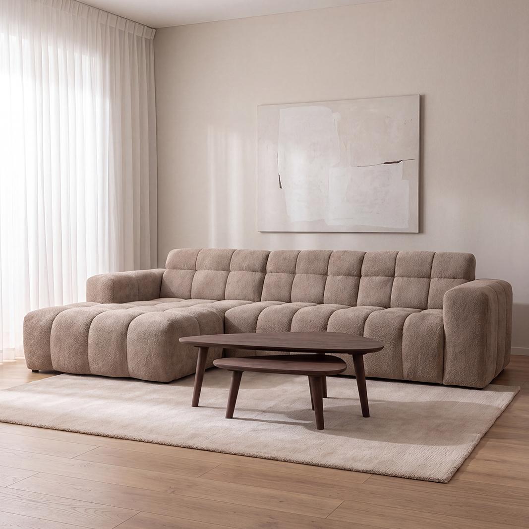  Hoekbank Luna - Taupe - Toro - Loungebank XL Links afbeelding 1