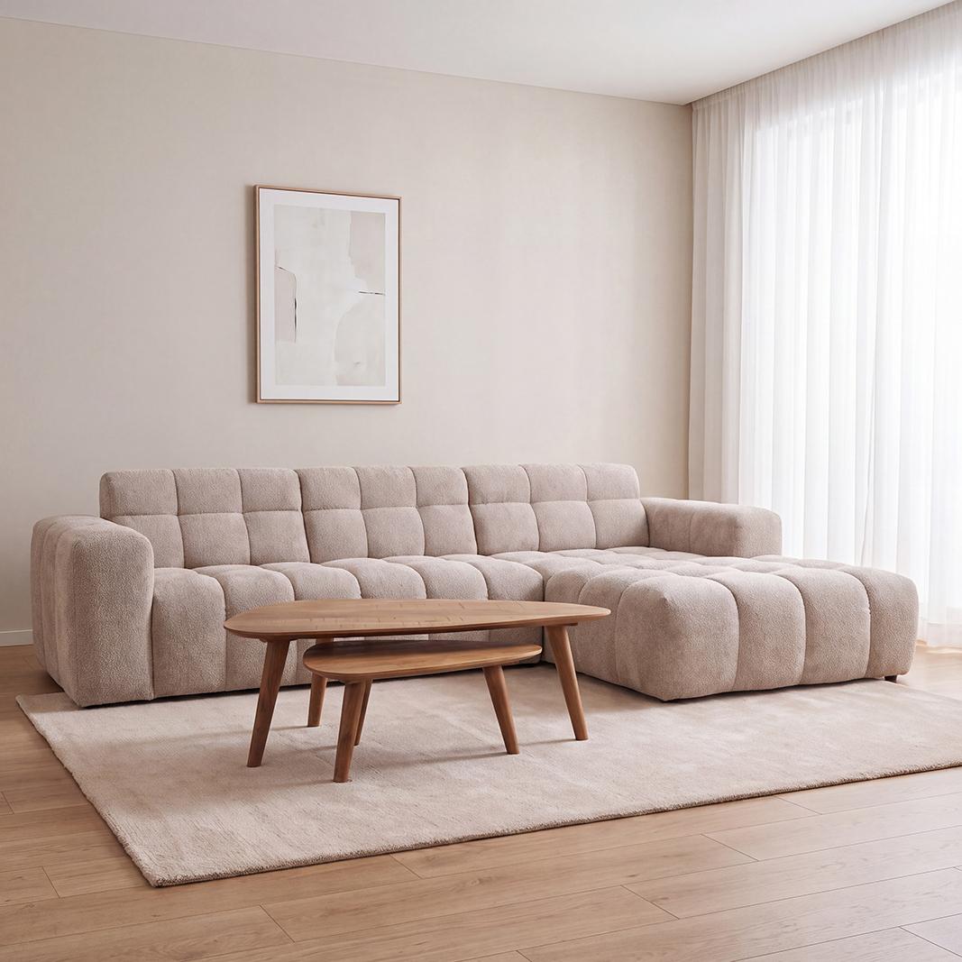  Hoekbank Luna - Naturel - Toro - Loungebank XL Rechts afbeelding 1