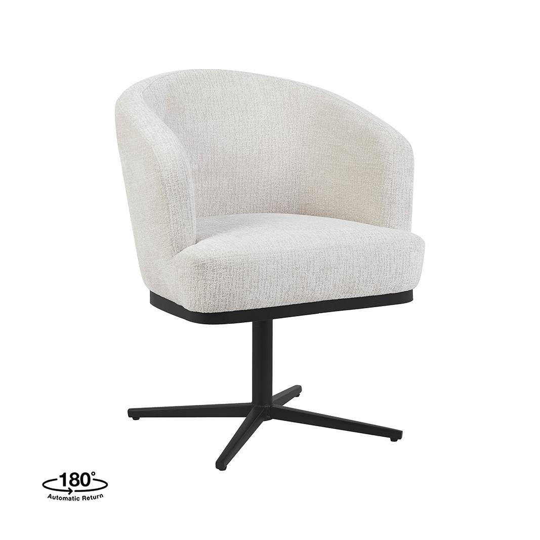  Eetkamerstoel Cannes - Naturel - Geweven - Zwart Metalen Frame afbeelding 1