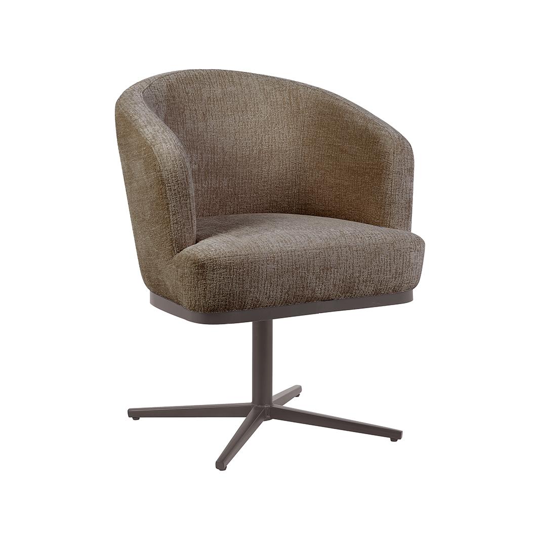  Eetkamerstoel Cannes - Retro Taupe - Geweven - Brons Metalen Frame afbeelding 2