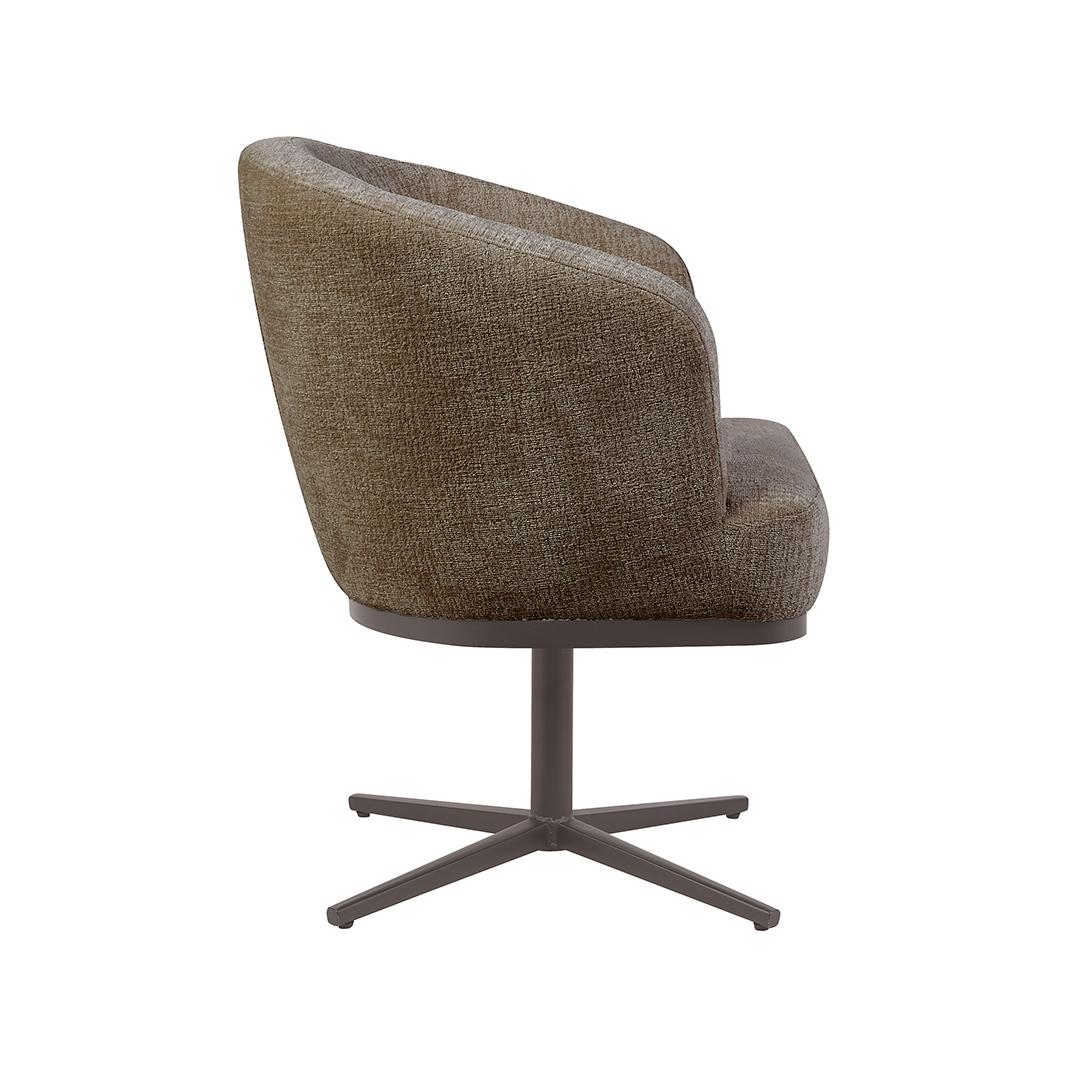  Eetkamerstoel Cannes - Retro Taupe - Geweven - Brons Metalen Frame afbeelding 4