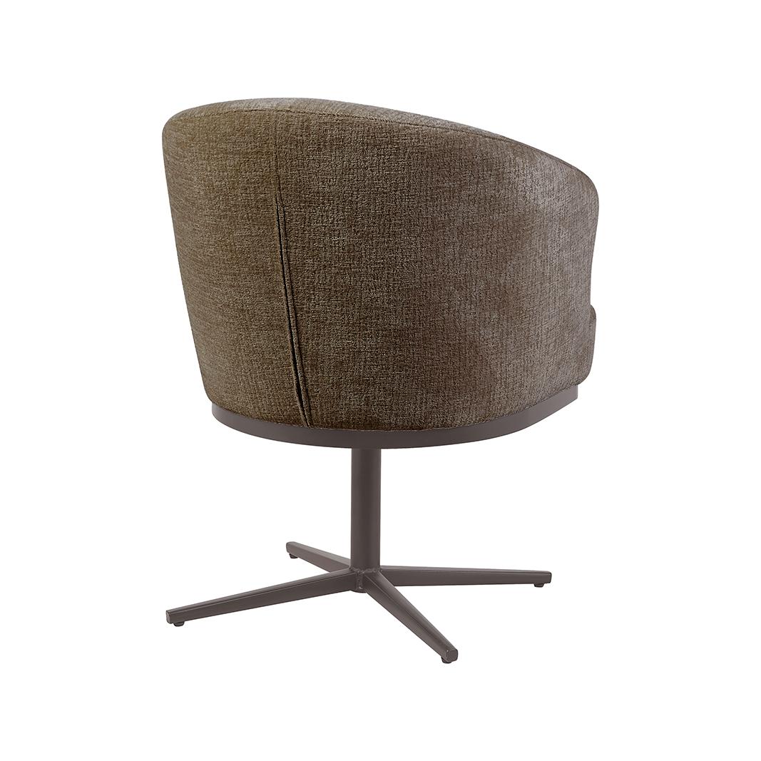 Eetkamerstoel Cannes - Retro Taupe - Geweven - Brons Metalen Frame afbeelding 5