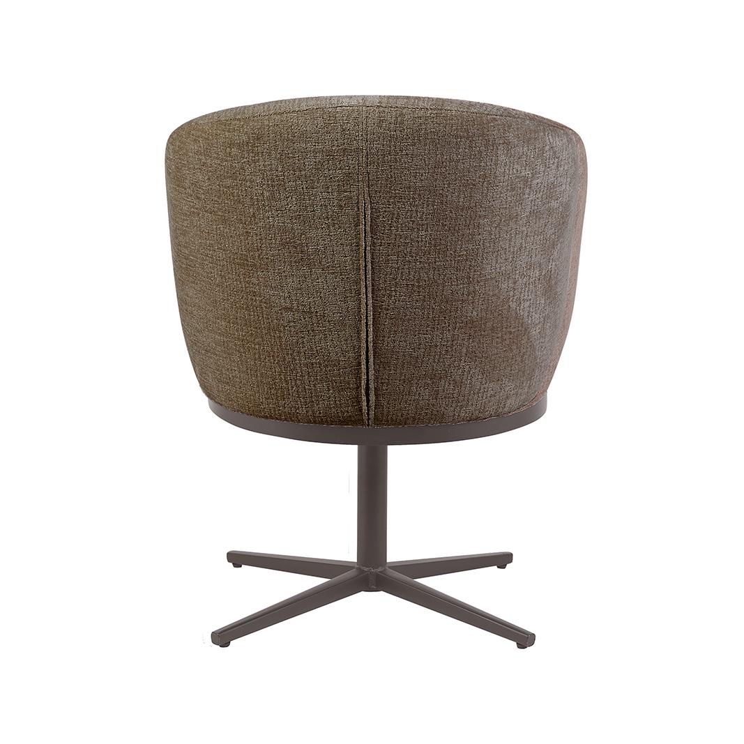  Eetkamerstoel Cannes - Retro Taupe - Geweven - Brons Metalen Frame afbeelding 6