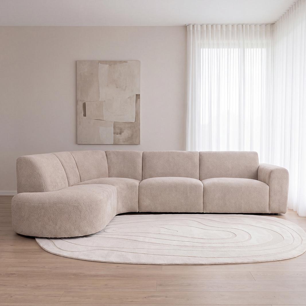  Hoekbank Evito - Naturel - Elite - Hoekbank Links afbeelding 1