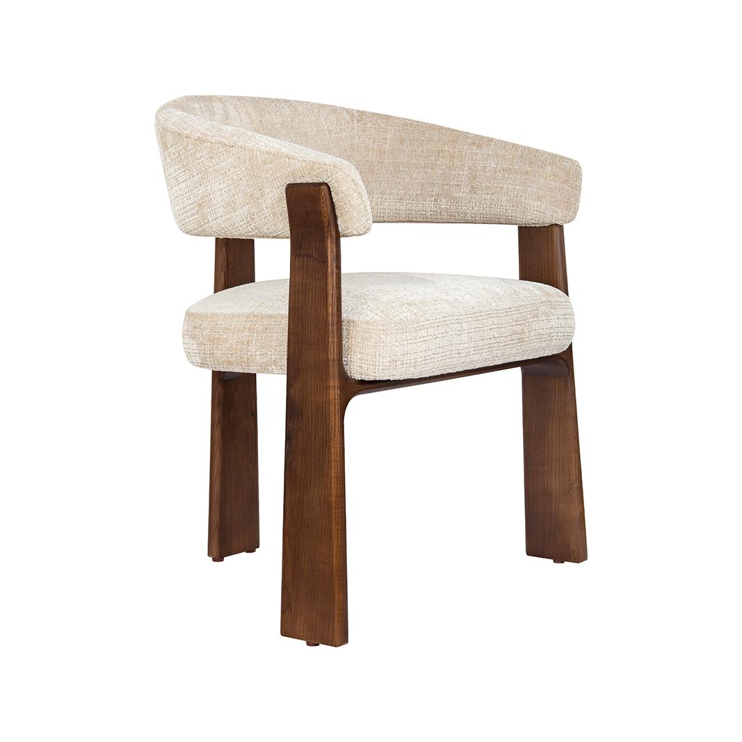  Eetkamerstoel Nice - Naturel - Cremona - Walnoot Hout afbeelding 1