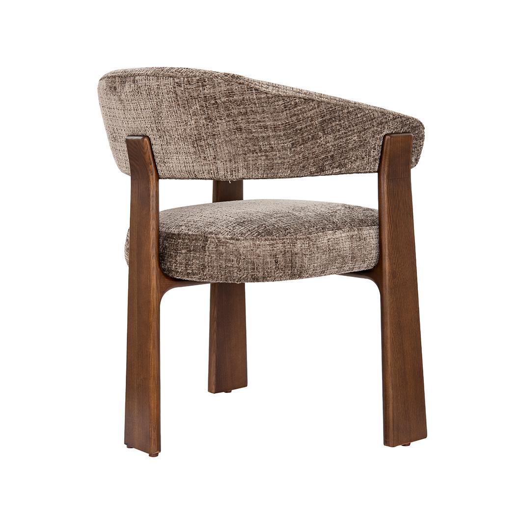  Eetkamerstoel Nice - Taupe - Cremona - Walnoot Hout afbeelding 4