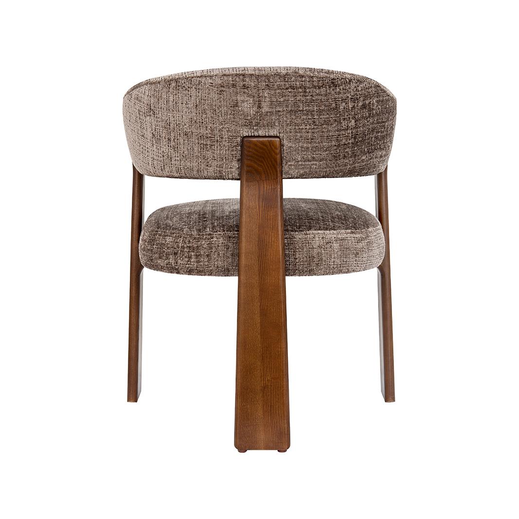  Eetkamerstoel Nice - Taupe - Cremona - Walnoot Hout afbeelding 5