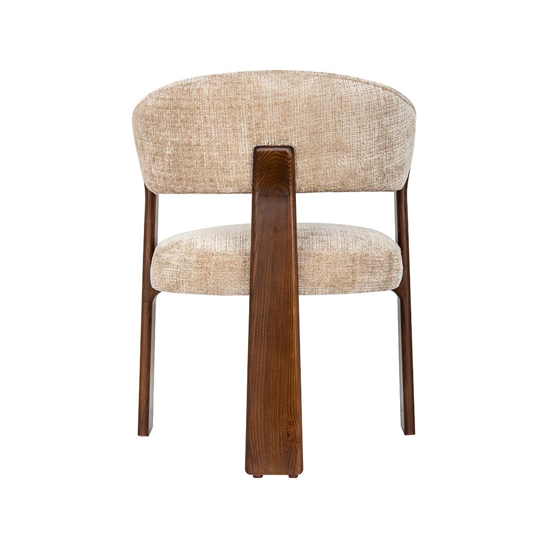  Eetkamerstoel Nice - Beige - Cremona - Walnoot Hout afbeelding 5