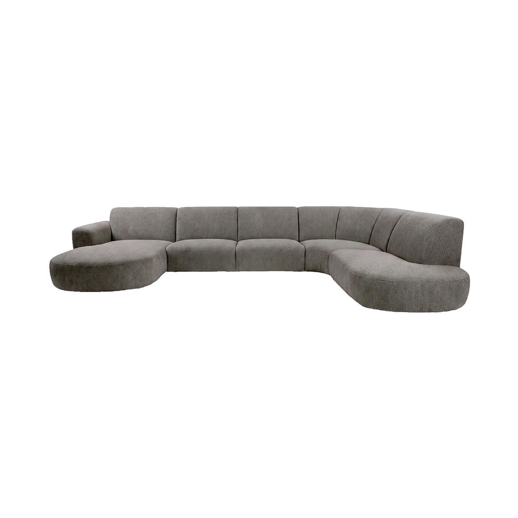  Bank Masimo - Mushroom - Royal Boucle - U-Bank Rechts afbeelding 1