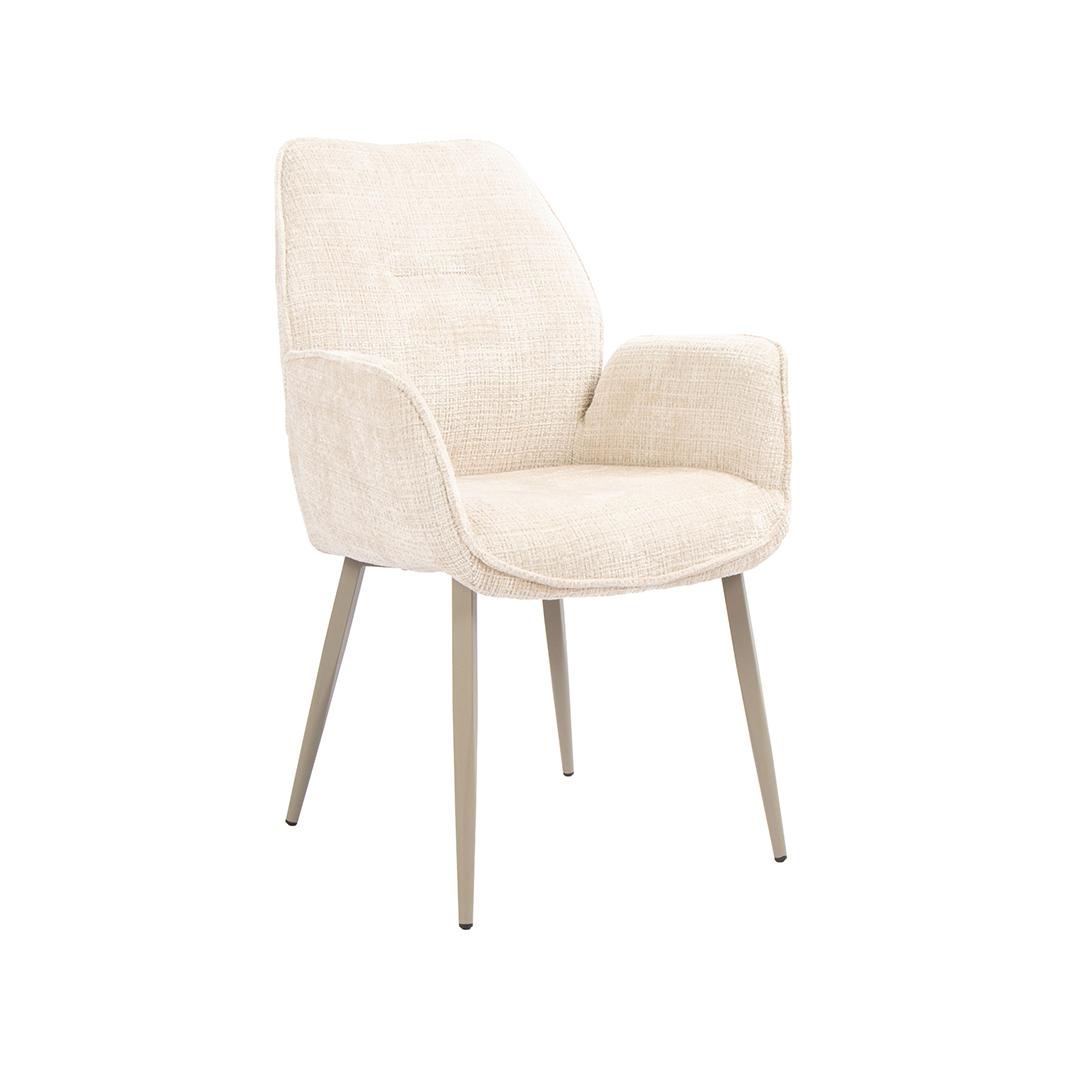  Eetkamerstoel Mayson - Naturel - Cremona - Taupe Metaal afbeelding 1
