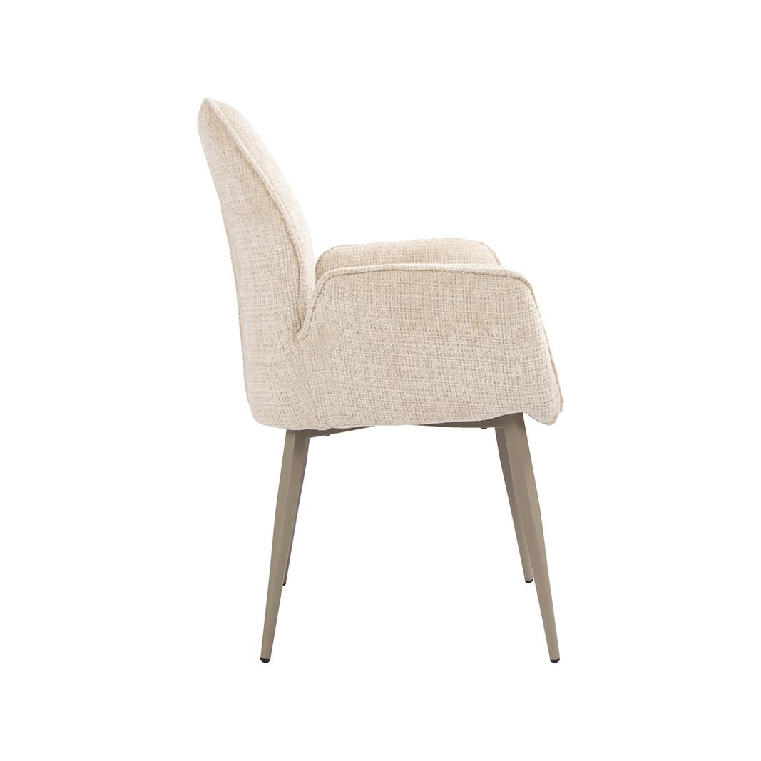  Eetkamerstoel Mayson - Naturel - Cremona - Taupe Metaal afbeelding 2