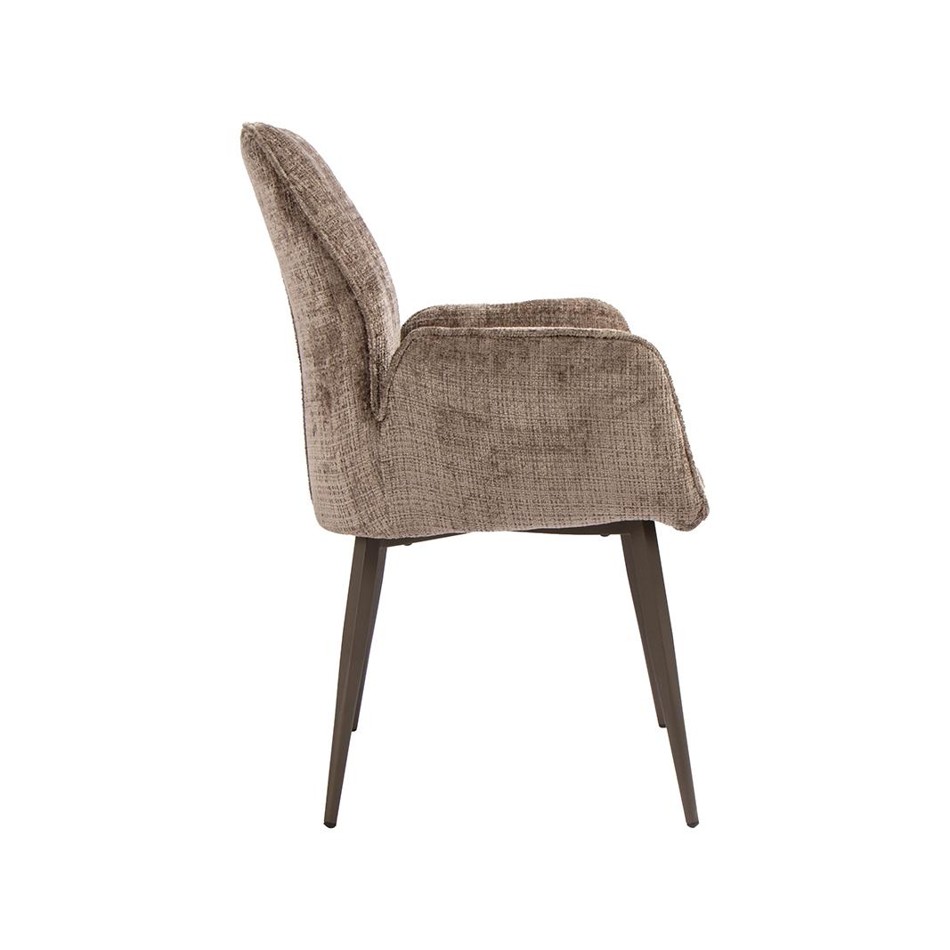  Eetkamerstoel Mayson - Taupe - Cremona - Zwart Metaal afbeelding 3