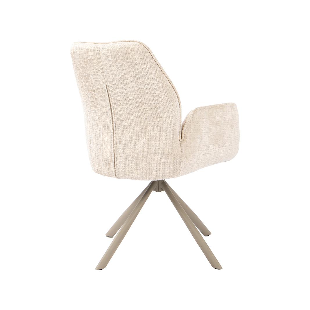  Eetkamerstoel Jill - Naturel - Cremona - Taupe Metaal afbeelding 5