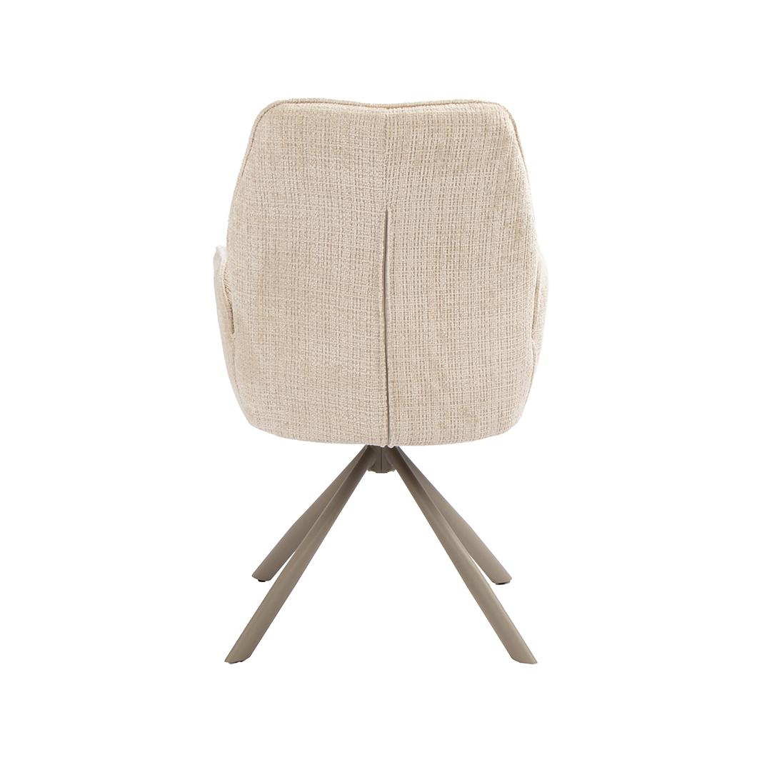  Eetkamerstoel Jill - Naturel - Cremona - Taupe Metaal afbeelding 6