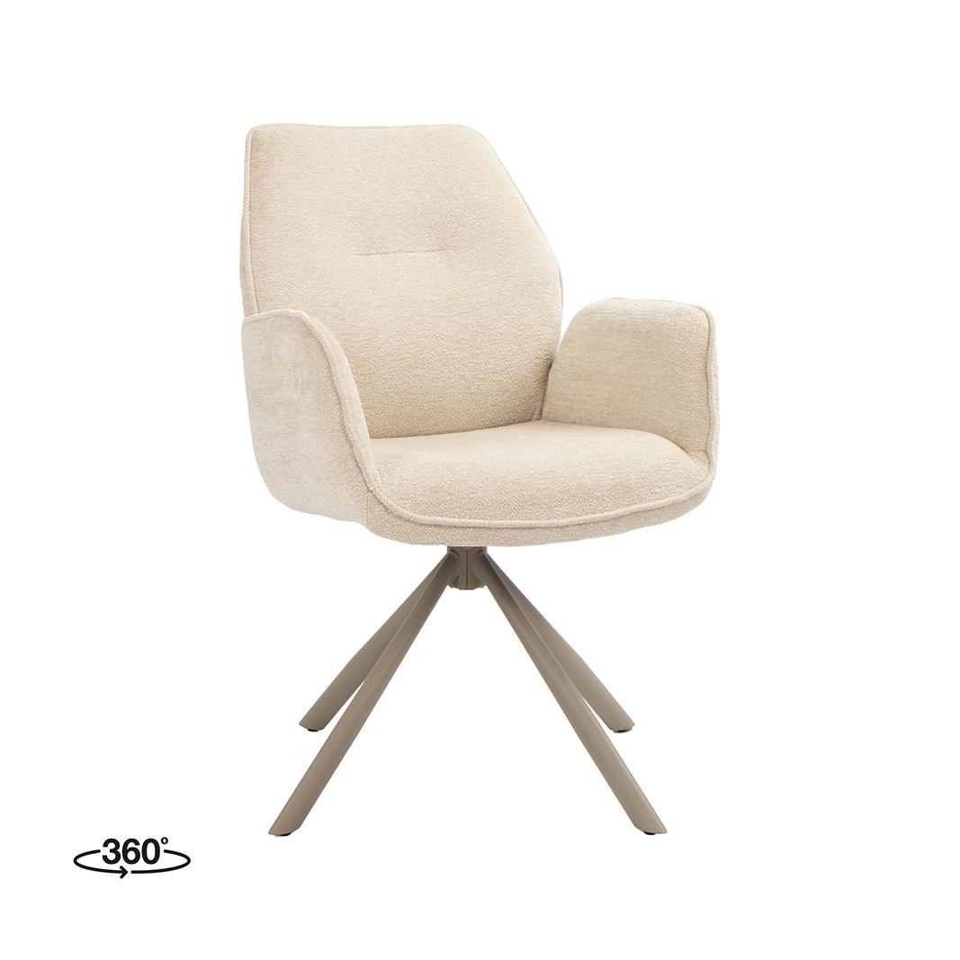  Eetkamerstoel Jill - Naturel - Raven - Taupe Metaal afbeelding 1