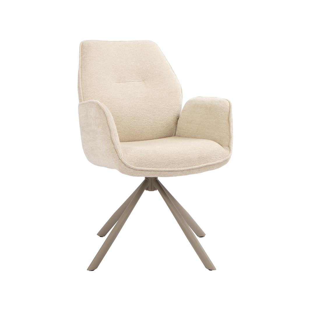  Eetkamerstoel Jill - Naturel - Raven - Taupe Metaal afbeelding 2