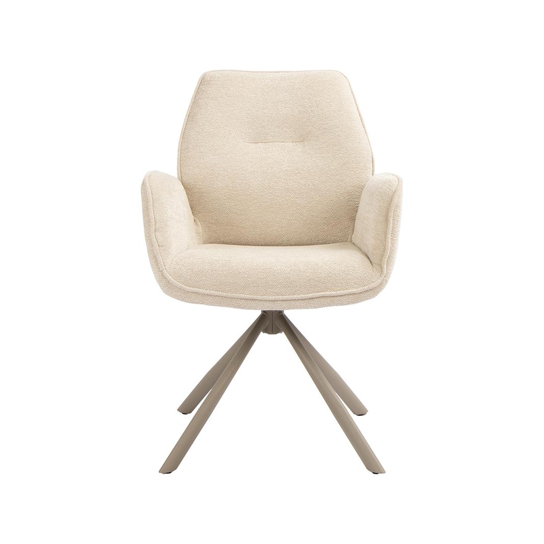  Eetkamerstoel Jill - Naturel - Raven - Taupe Metaal afbeelding 3