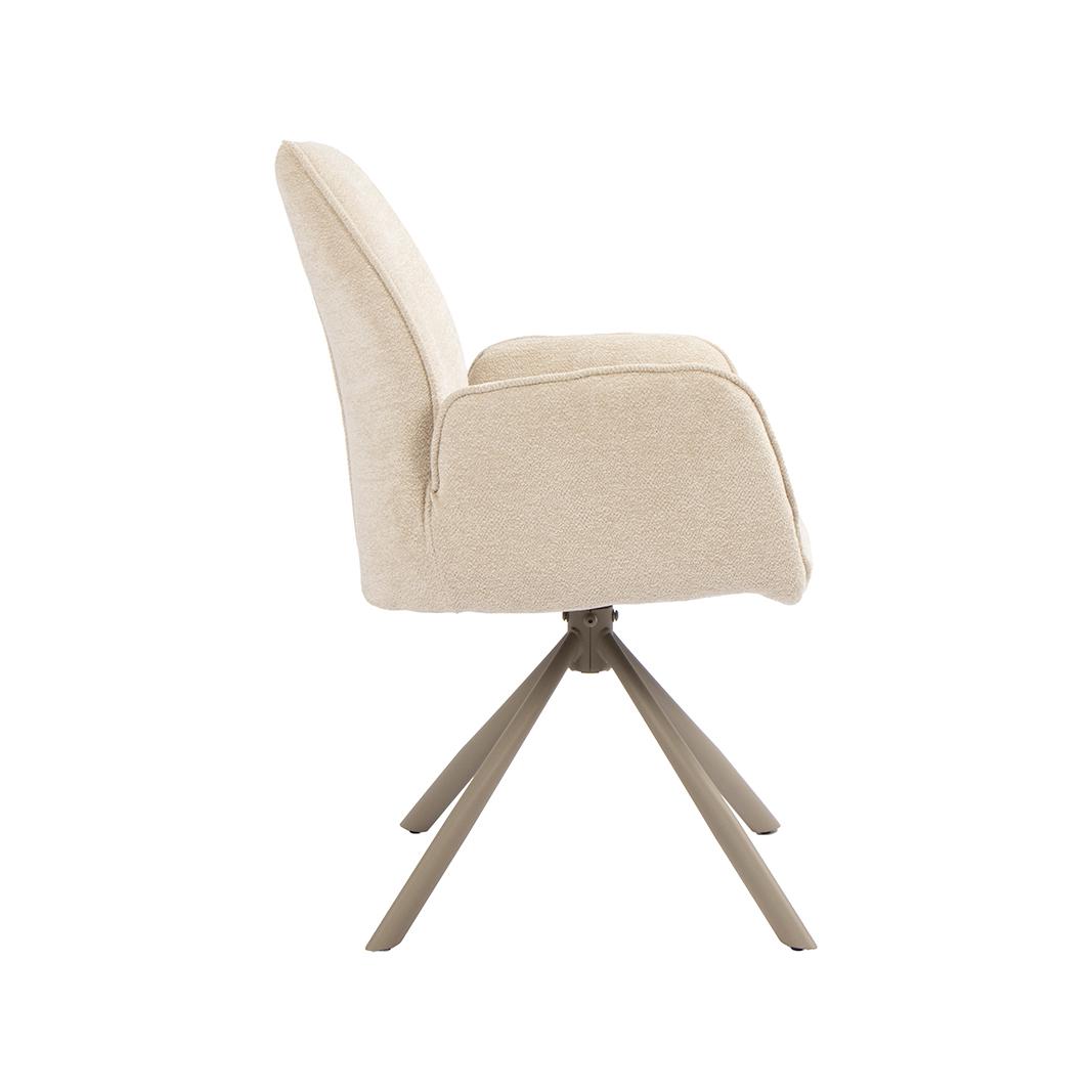  Eetkamerstoel Jill - Naturel - Raven - Taupe Metaal afbeelding 4