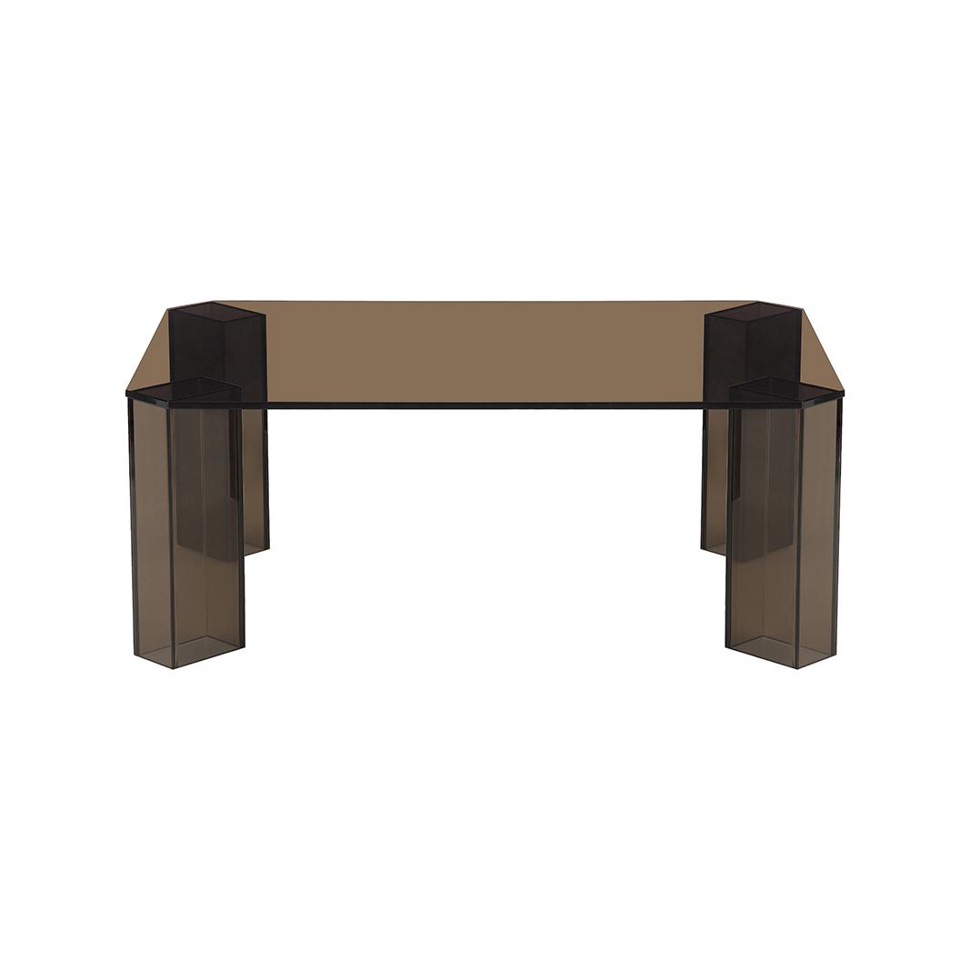  Salontafel Avery - Brown - Glas - 90 cm afbeelding 1