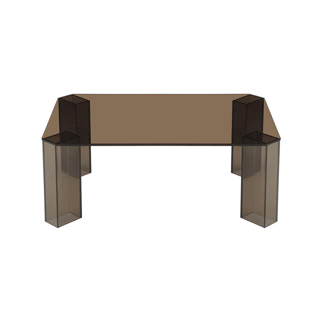  Salontafel Avery - Brown - Glas - 90 cm afbeelding 2