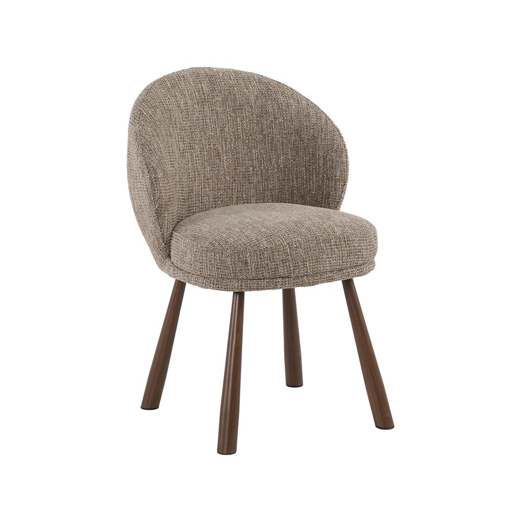  Eetkamerstoel Haya - Taupe - Pure Weave - Walnoot Metaal afbeelding 1