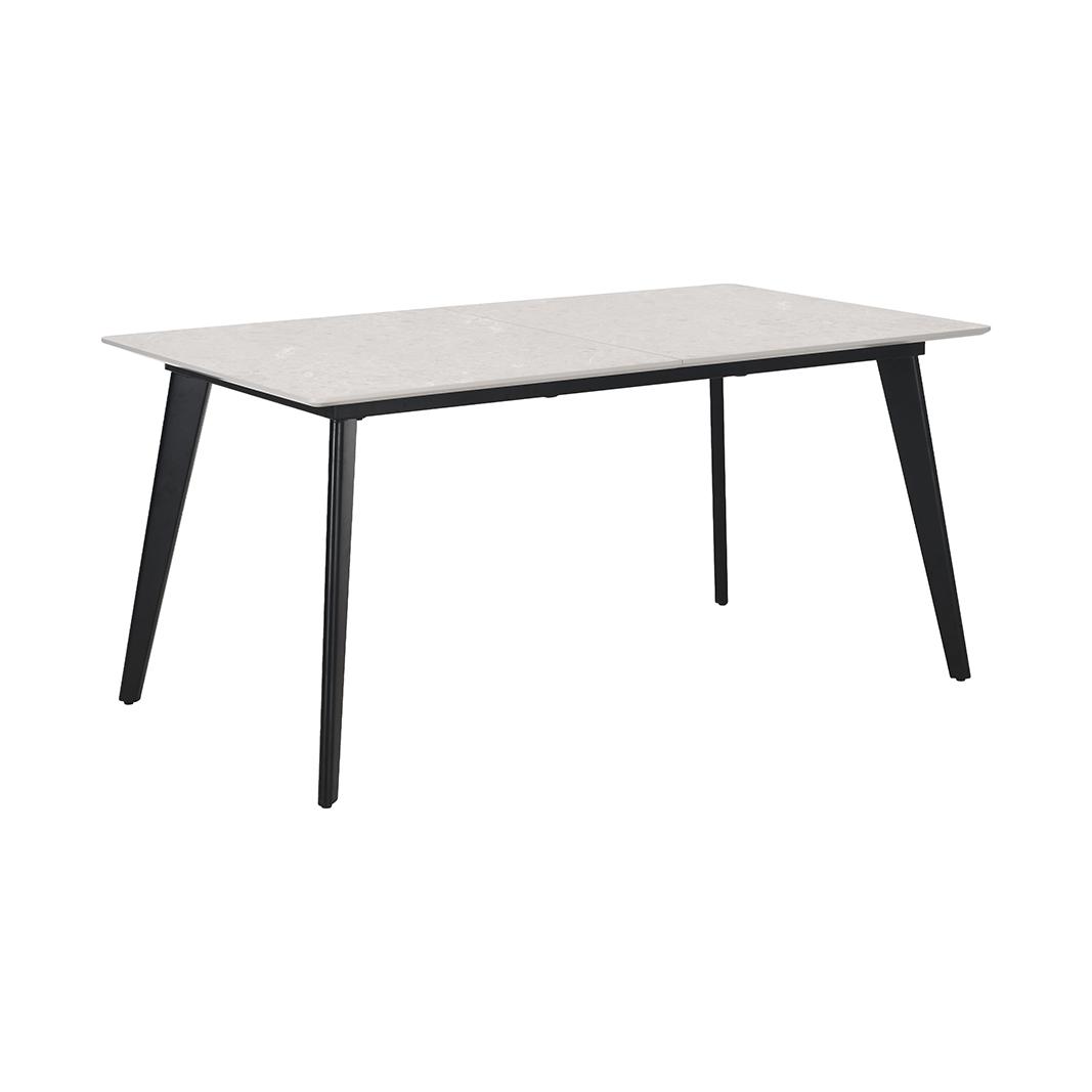  Eetkamertafel Japandi Slim - Beige - Marmer - 160/200x100 cm afbeelding 1