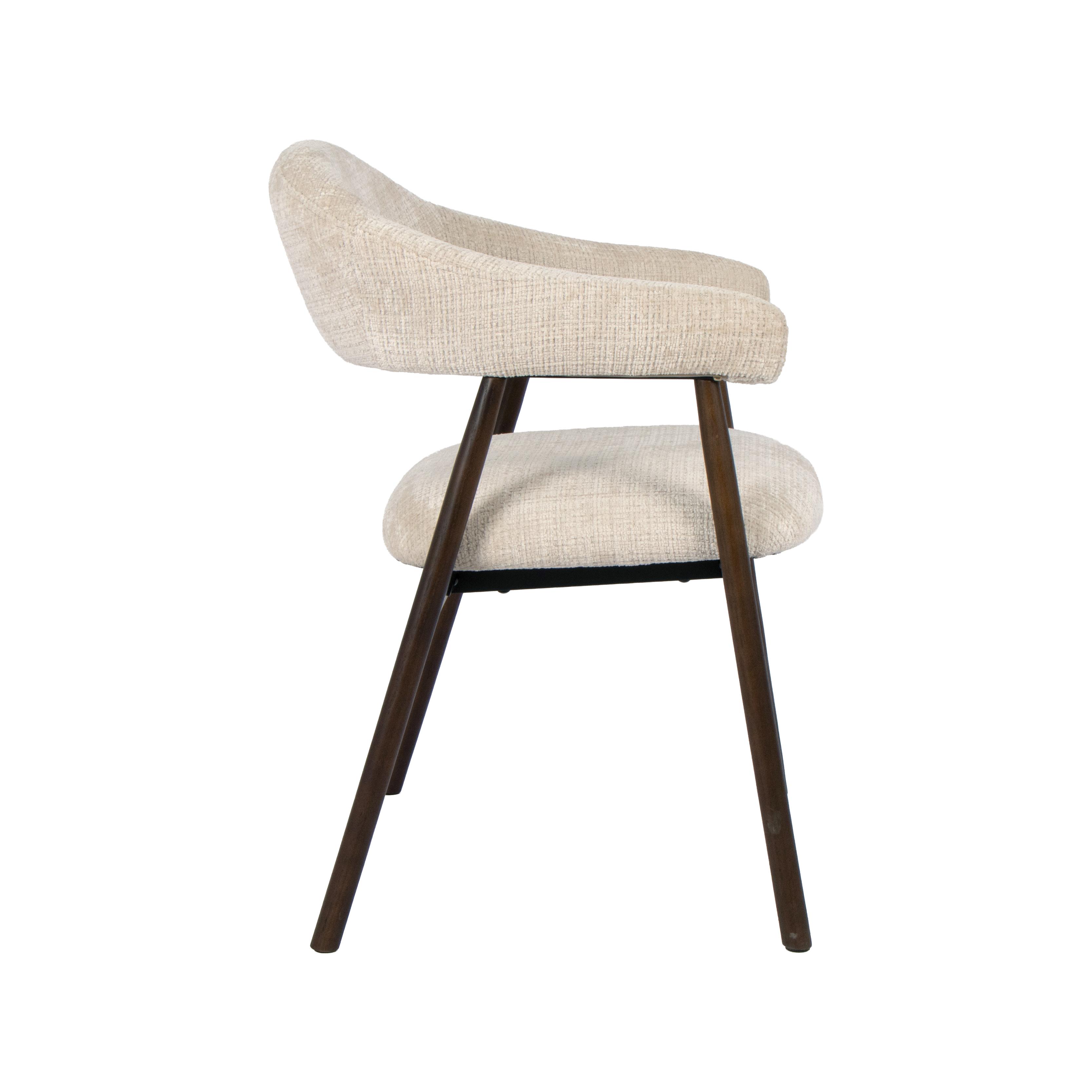  Eetkamerstoel Maren - Naturel - Cremona - Walnoot Hout afbeelding 3