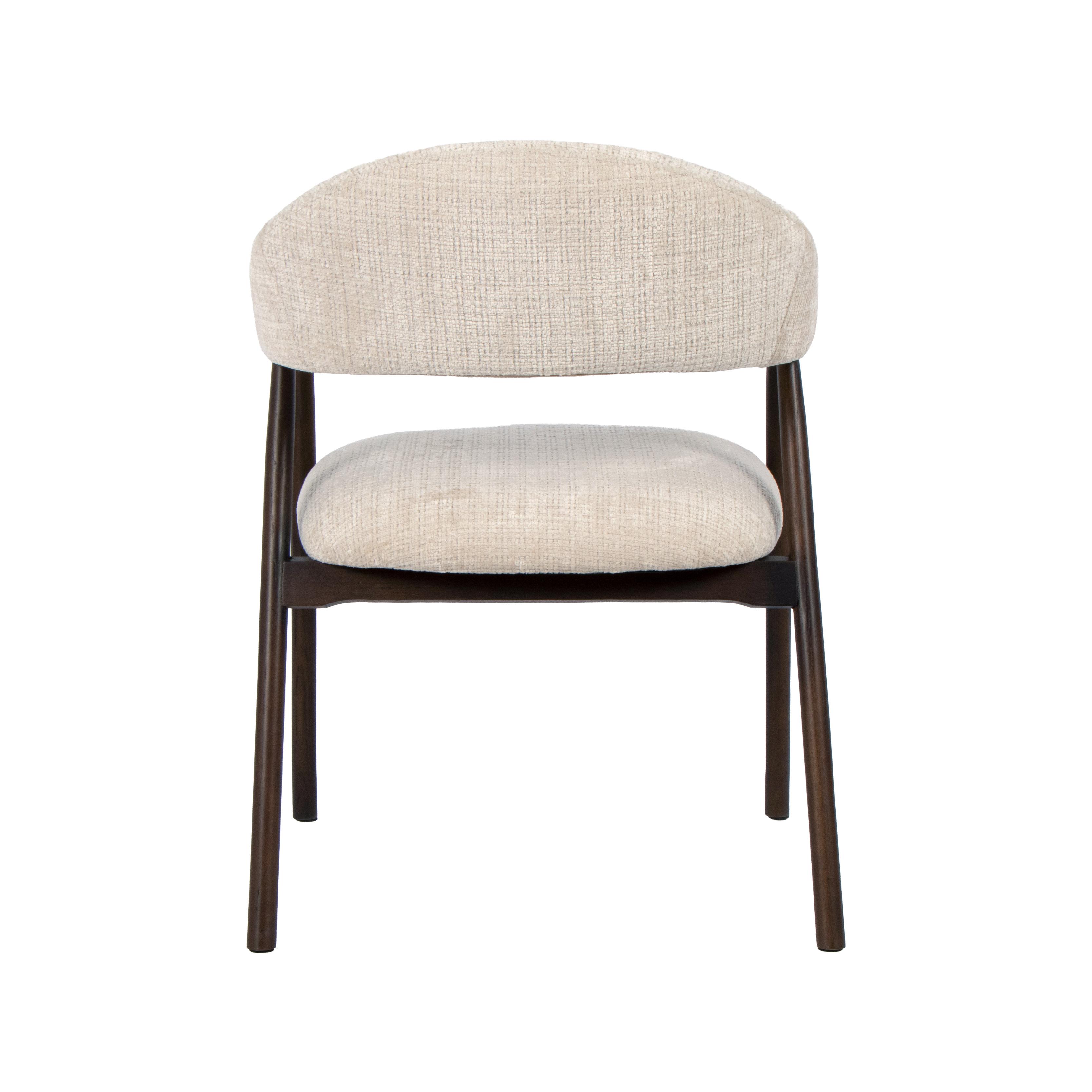  Eetkamerstoel Maren - Naturel - Cremona - Walnoot Hout afbeelding 5
