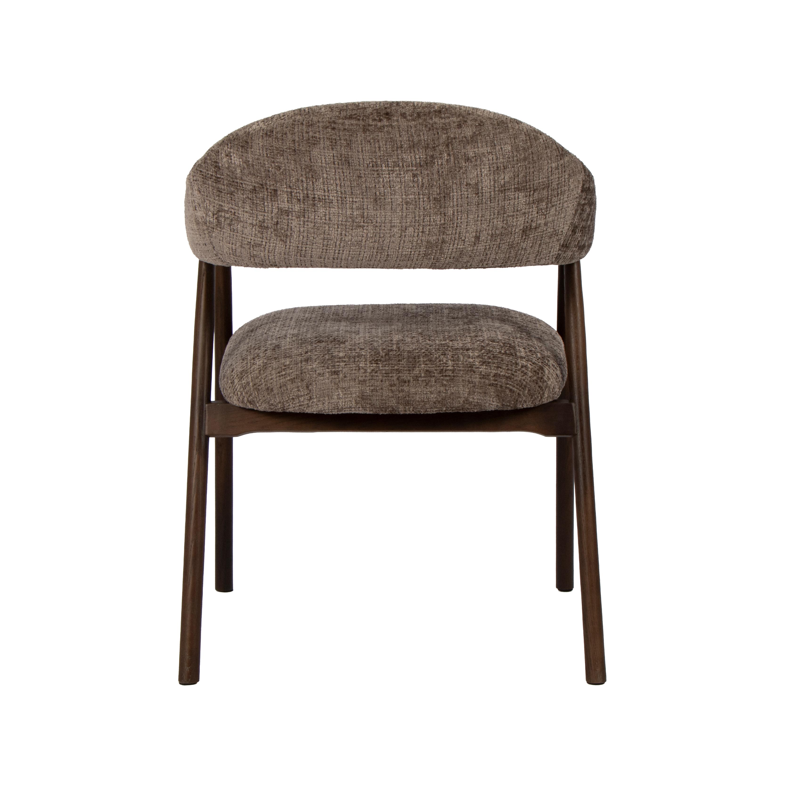  Eetkamerstoel Maren - Taupe - Cremona - Walnoot Hout afbeelding 5