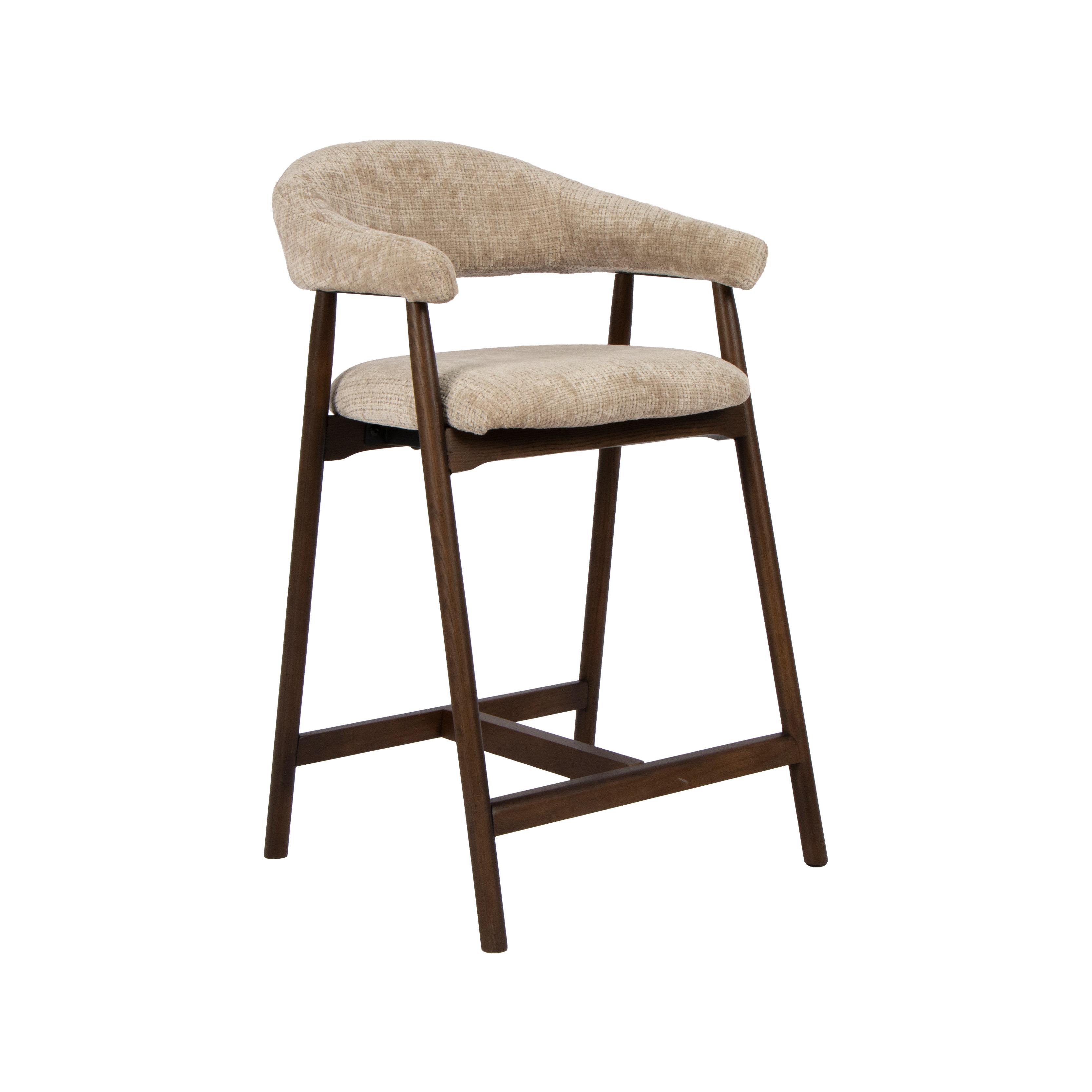  Barkruk Maren - Beige - Cremona - Laag afbeelding 1