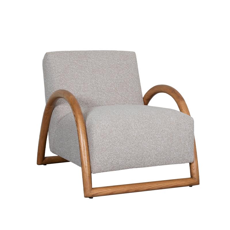  Fauteuil Viggo - Naturel - Royal Boucle - Naturel Houten Frame afbeelding 1