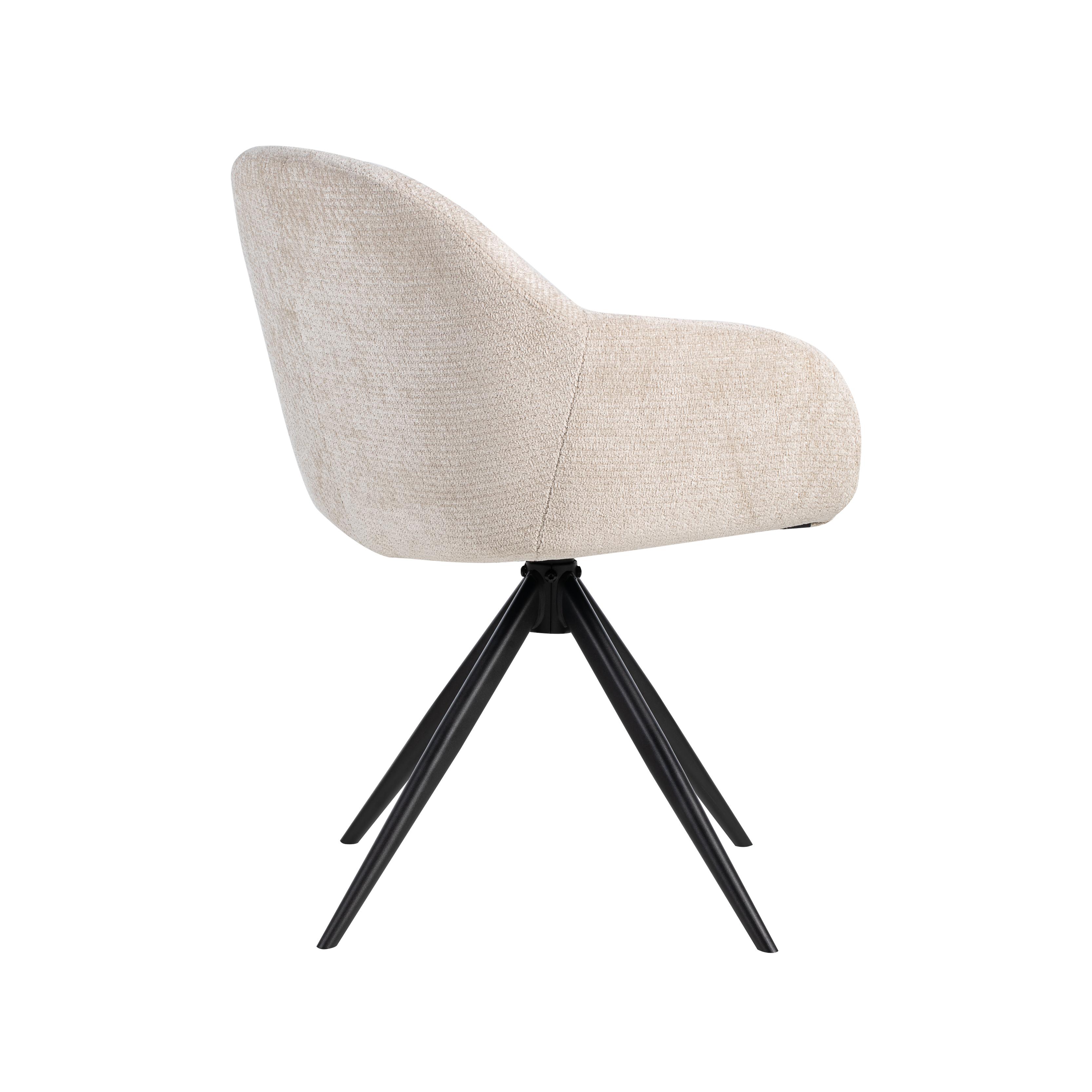  Eetkamerstoel Fiby - Naturel - Elite - Zwart Metalen Frame afbeelding 3