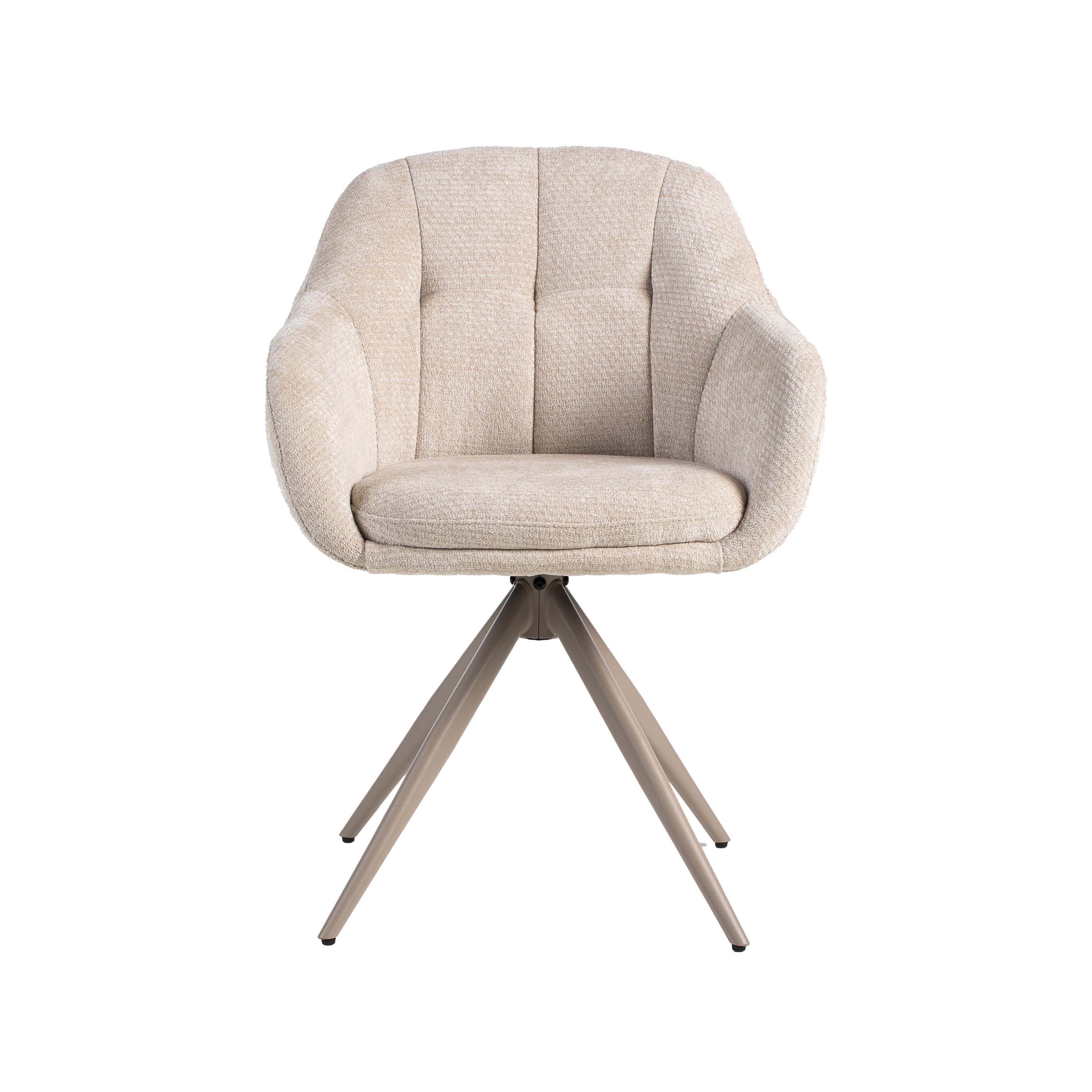  Eetkamerstoel Esma - Naturel - Elite - Taupe Metalen Frame afbeelding 1