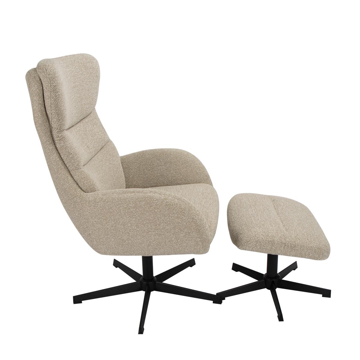  Fauteuil Malmo - Naturel - Royal Boucle - Incl. Hocker afbeelding 3