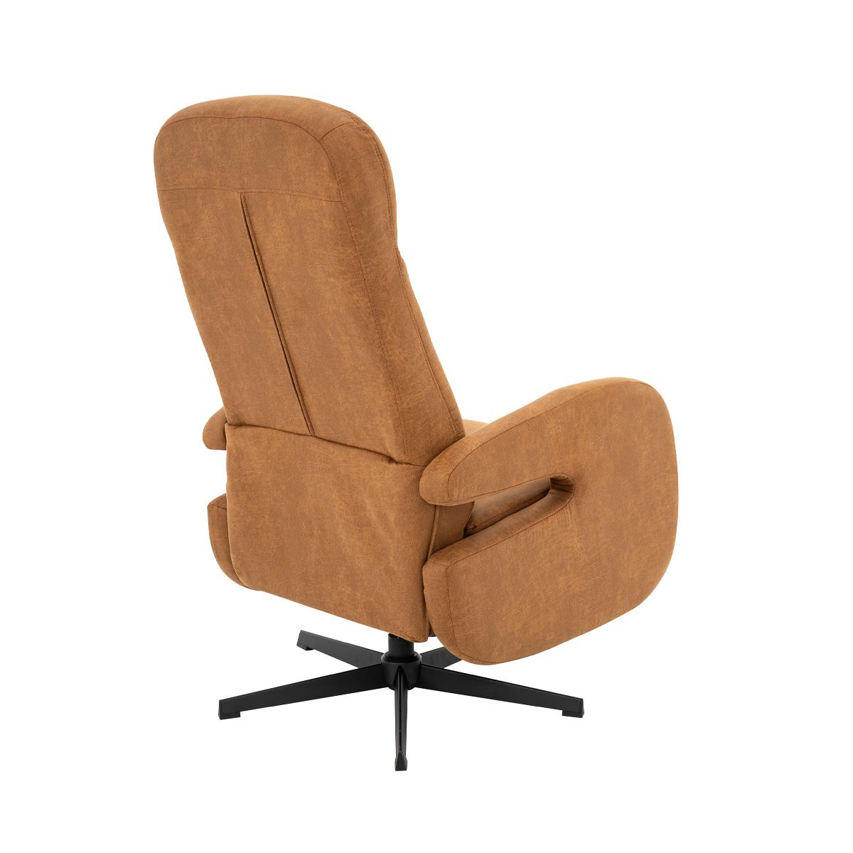  Fauteuil Esbjerg - Cognac - Micro Suede - Manueel Verstelbaar afbeelding 4