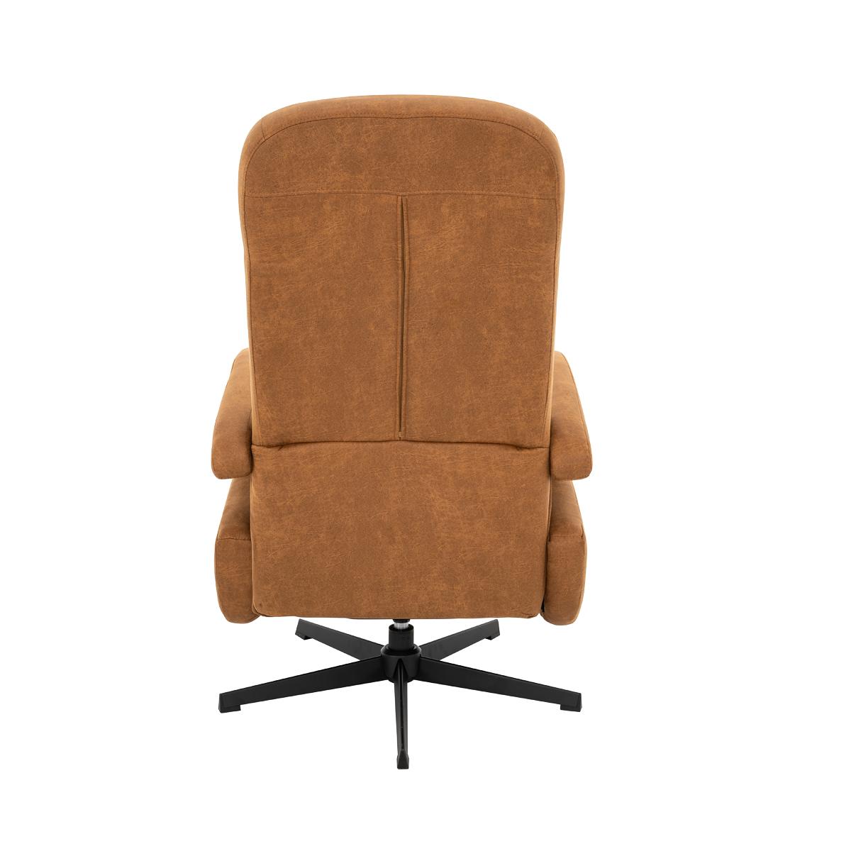  Fauteuil Esbjerg - Cognac - Micro Suede - Manueel Verstelbaar afbeelding 5