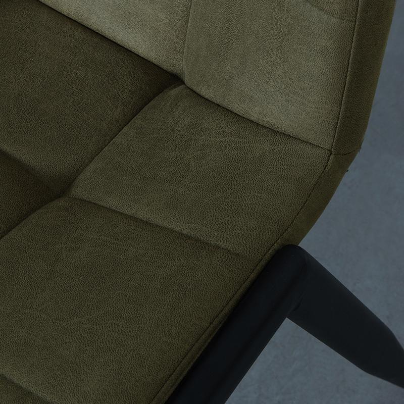  Eetkamerstoel Noor - Moss - Micro Suede - Zwart Metalen Frame afbeelding 5