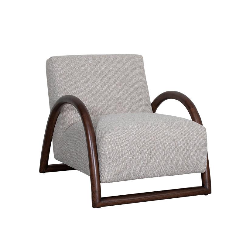 Fauteuil Viggo - Naturel - Royal Boucle - Walnoot Houten Frame afbeelding 1